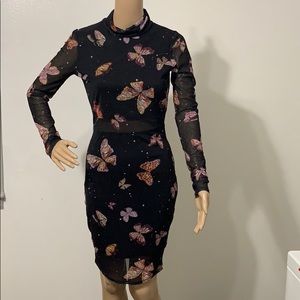 NWT Material girl sheer butterfly dress